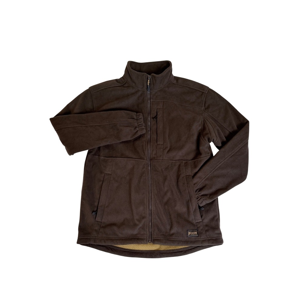 Duluth Trading Co Shoremans Fleece Jacket Men M Brown Full Zip Waffle Lined